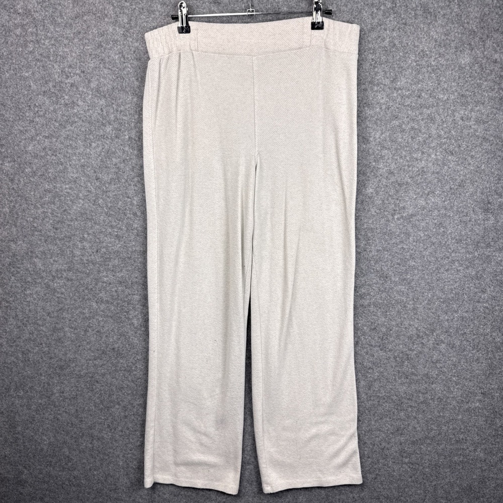 Faherty Womens Oatmeal Organic Cotton Blend Wide Leg Lounge Pants Size S Small